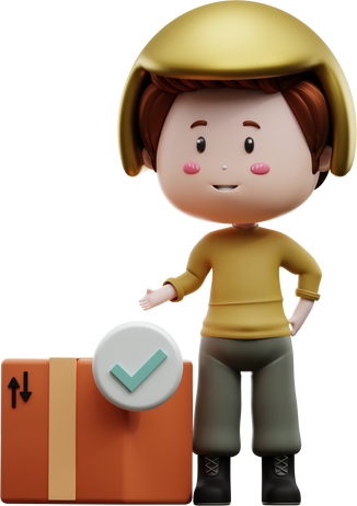 courier package delivery approved 3d illustration