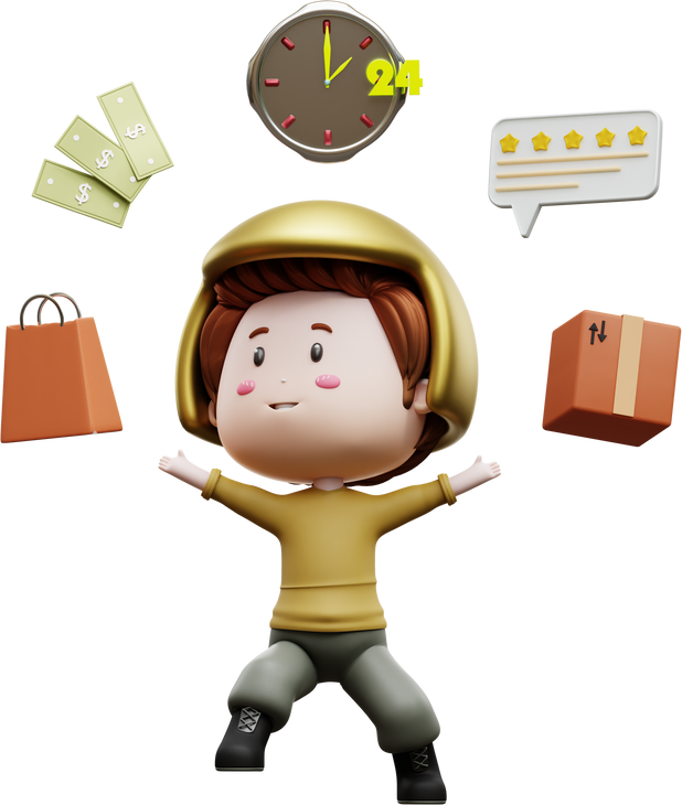 3d rendering of package delivery courier illustration